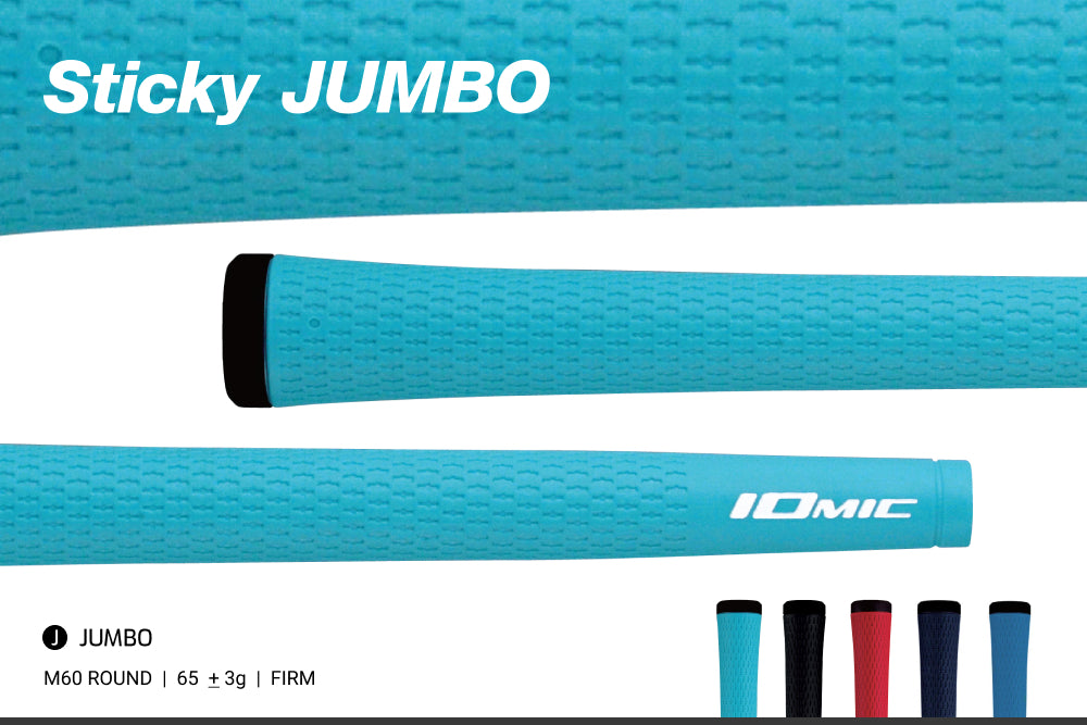 IOMIC(イオミック) ゴルフグリップ Sticky JUMBO Recycle Grip Series ベース:スカイブルー エンド:ブラック M60 wyw801m Sticky JUMBO – IOMIC USA