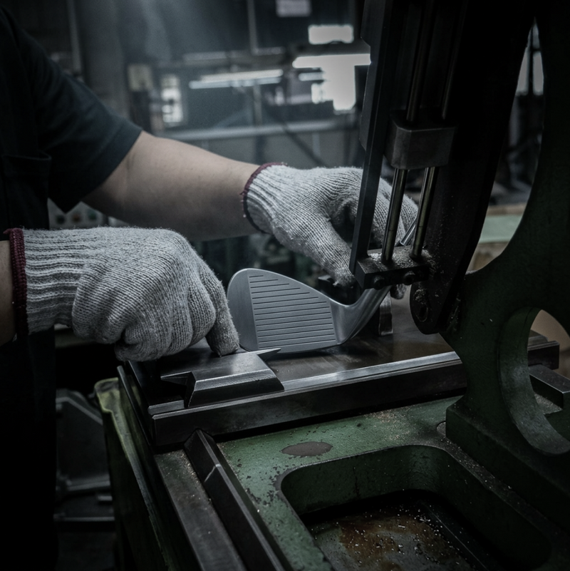 Specialist setting the club head angles for IOMIC Golden Ratio Wedges